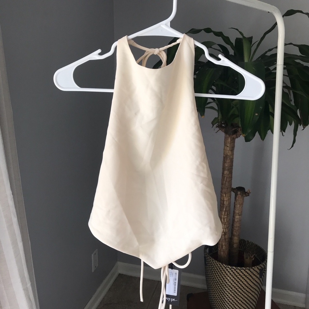 Nasty Gal Cream Backless Top NEW